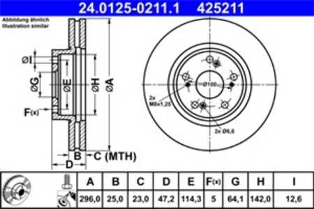 Bromsskiva, Framaxel, honda accord viii, accord kombi viii, 45251-TL1-G00, 45251-TL1-G01