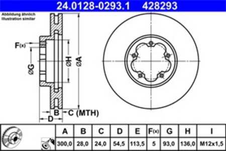 Bromsskiva, Framaxel, ford transit buss, transit flak/chassi, transit skåp, 1543340, 8C1V-1125-AA