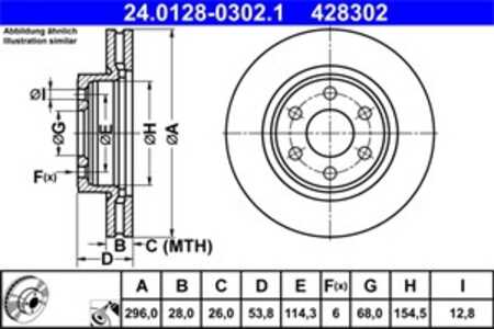 Bromsskiva, Framaxel, nissan navara flak/chassi, np300 navara pick-up, renault alaskan, 40 20 64K J1B, 40206-4KJ1B