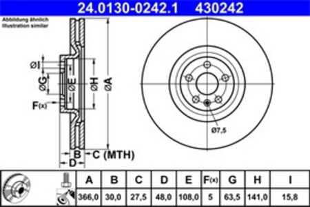 Bromsskiva, Framaxel, volvo xc60 ii, xc90 ii, 31400569