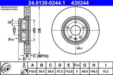 Bromsskiva, Framaxel, audi, 80A 615 301 E, 8W0 615 301 AA, 8W0 615 301 H