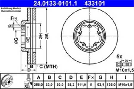 Bromsskiva, Framaxel, ford, 1763885, 1842994, BK21-1125-BB, BK21-1125-BC