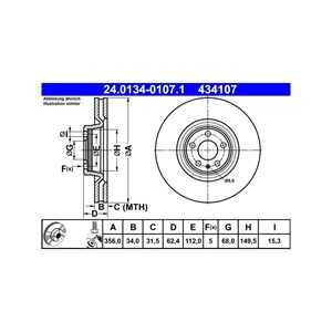 Bromsskiva, Framaxel, audi a6 allroad c7, 4G0 615 301 C