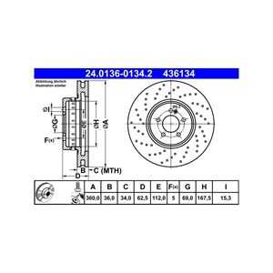 Bromsskiva, Framaxel, mercedes-benz, 000 421 23 12, A 000 421 23 12