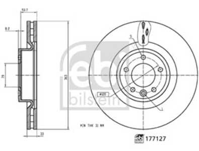 Bromsskiva, Framaxel, land rover discovery v, discovery van v, range rover iv, LR098967