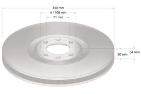 Bromsskiva, Framaxel, citroën ds4, ds5, ds ds 4 / ds 4 crossback, ds 5, peugeot 308 i, 308 cc, 4249 F6