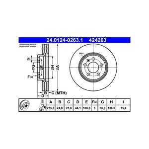 Bromsskiva, Framaxel, audi,seat,skoda,vw, 2Q0 615 301 H