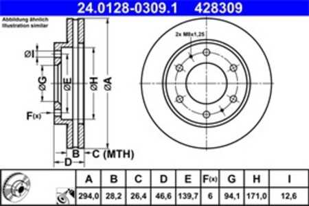 Bromsskiva, Framaxel, fiat fullback pick-up, mitsubishi l200 / triton, 4615A203, 6000611049