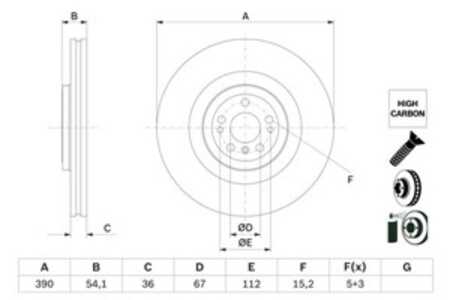 Bromsskiva, Framaxel, mercedes-benz gle [w166], gle coupe [c292], gl-klass [x166], gls [x166], m-klass [w166], 166 421 05 12, A