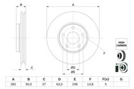 Bromsskiva, Framaxel, ford focus iv, focus sedan iv, focus turnier iv, 2305503