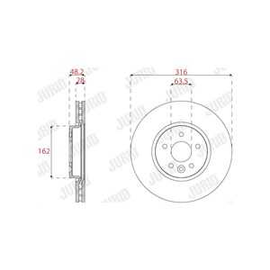 Bromsskiva, Framaxel, jaguar xe, T4N1799