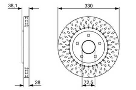 Bromsskiva, Framaxel, fiat freemont, lancia voyager minibus,  minivan, K04779712AA, K04779712AB, K68259791AB