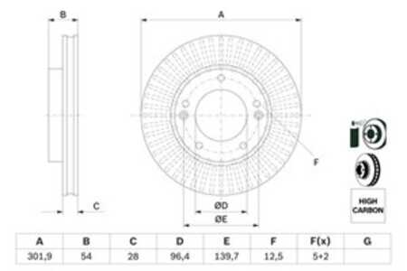 Bromsskiva, Framaxel, kia sorento i, sorento van i, 51712 3E300, 517123E300