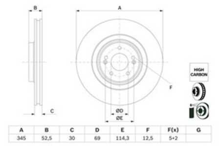 Bromsskiva, Framaxel, hyundai i30, i30 fastback, 51712 S0100, 51712S0100