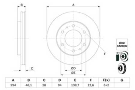 Bromsskiva, Framaxel, fiat fullback pick-up, mitsubishi l200 / triton, l200 / triton flak/chassi, pajero sport ii, 4615A002, 46