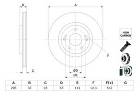 Bromsskiva, Framaxel, ssangyong tivoli, tivoli grand, xlv suv, 414 413 50 00, 414 413 50 01