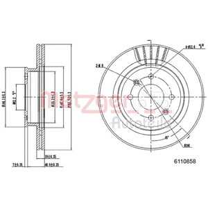 Bromsskiva, Framaxel, hyundai getz, 51712 1C050, 517121C050