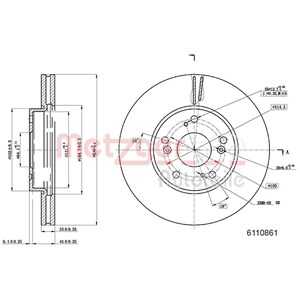 Bromsskiva, Framaxel, honda civic ix, civic tourer ix, 45251TV0E00, 45251-TV0-E00, 45251TV0E01, 45251-TV0-E01