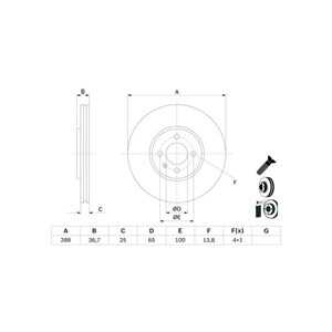 Bromsskiva, Framaxel, vw load up, up!, 1S0 615 301 K