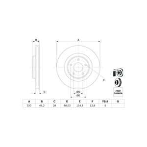 Bromsskiva, Framaxel, infiniti jx suv, q50, nissan murano iii, pathfinder iv, 402063JA0A, 402063JA0C, 402064GA0A