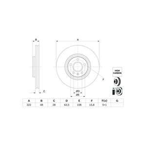 Bromsskiva, Framaxel, volvo s60 iii, s90 ii, v60 ii, v60 cross country ii, v90 cross country ii, v90 kombi ii, xc40, xc60 ii, 3