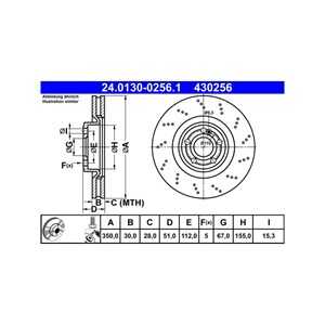 Bromsskiva, Framaxel, mercedes-benz, 247 421 08 12, A 247 421 08 12