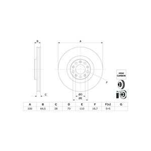 Bromsskiva, Framaxel, alfa romeo giulia, stelvio, 50532932