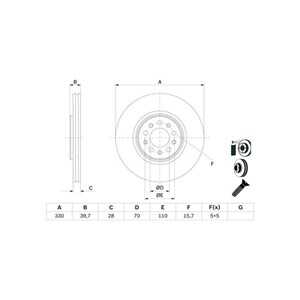 Bromsskiva, Framaxel, jeep cherokee, cherokee van, 04779 884AA, 04779 884AC, 4779 884AA, 4779 884AC, 68242 650AB, K0477 9884 AA