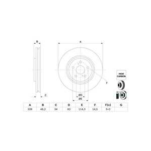 Bromsskiva, Framaxel, lexus rx, toyota bz4x, highlander / kluger, rav 4 v, rav 4 van v, 43512 48140, 43512 78020, 4351248140, 4