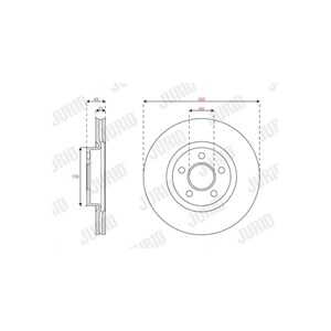 Bromsskiva, Framaxel, ford, 2252903, 2279488, KV6C1125DB, KV6C1125DC