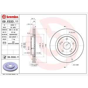 Bromsskiva, Framaxel, suzuki swift v, 5531168R00