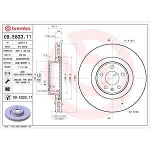 Bromsskiva, Framaxel, audi a6 allroad c8, 4K0615301E