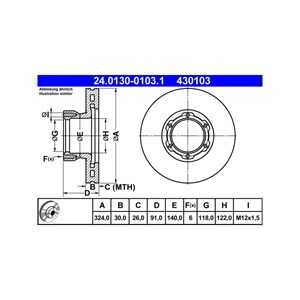 Bromsskiva, Framaxel, mercedes-benz, 668 421 02 12, 670 421 01 12, 670 421 03 12, A 668 421 02 12, A 670 421 01 12, A 670 421 0