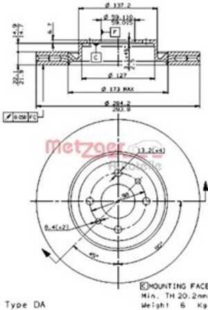 Bromsskiva, Framaxel, abarth,alfa romeo,citroën,fiat,lancia,peugeot, 424975, 424976, 46403088, 46403959, 46445004, 46448168, 46