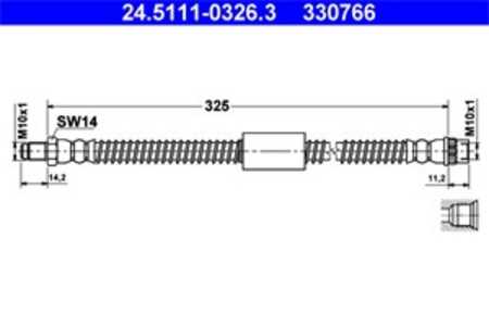 Bromsslang, Bak, Bakaxel, På bromsok, nissan,opel,renault,vauxhall, 44 03 662, 46201-00QAE, 82 00 086 894, 82 00 667 750, 91116