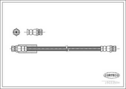 Bromsslang, Bak, Bakaxel, Tvåsidig, audi,seat,skoda,vw, 1K0611775, 1K0611775A, 1K0611775C, 3C0611775A