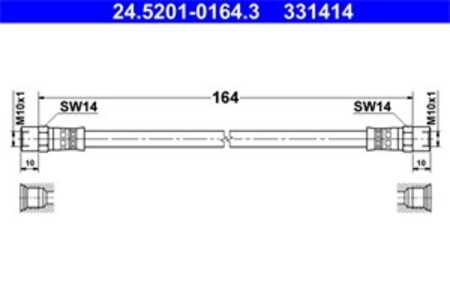 Bromsslang, Bakaxel, Bakaxel höger, audi,seat,vw, 171 611 775, 175 611 775, 321 611 775 A, 481 611 776