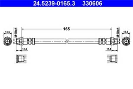 Bromsslang, Bakaxel, Framaxel, Inre, citroën,ds,renault, 4806 K8, 77 00 416 273