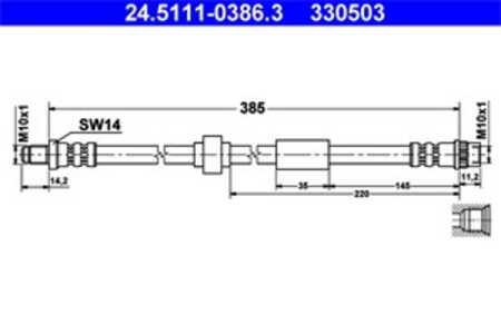 Bromsslang, Bakaxel, Framaxel, Mitt, nissan,opel,renault,vauxhall, 44 09 164, 44 16 297, 46201-00QAF, 46242-00QAA, 77 00 811 70