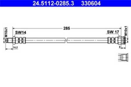 Bromsslang, Bakaxel, Framaxel, Mitt, citroën,fiat,peugeot,smart, 451 420 00 48, 4816 31, 4816 35, 5 950 690, 5950690, 7570316, 