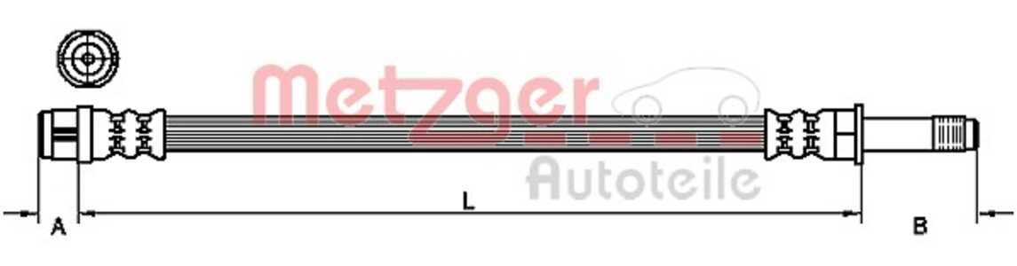 Bromsslang, Bakaxel höger, Bakaxel vänster, Bakaxel, båda sidor, audi a8 d4, 4H0611775A, 4H0611775B