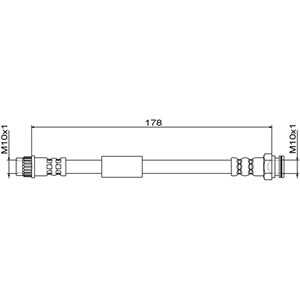 Bromsslang, Bakaxel höger, Bakaxel vänster, citroën,opel,peugeot,vauxhall, 1609017080, 95525427