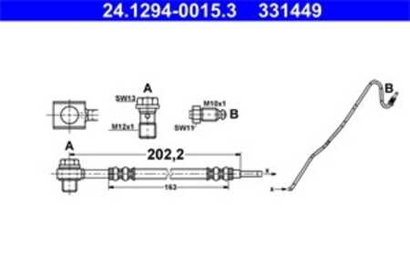 Bromsslang, Bakaxel höger, På bromsok, audi,seat,vw, 6R0 611 764 A, 6R0 611 764 B, 6R0 611 764 F, 6R0 611 764 M