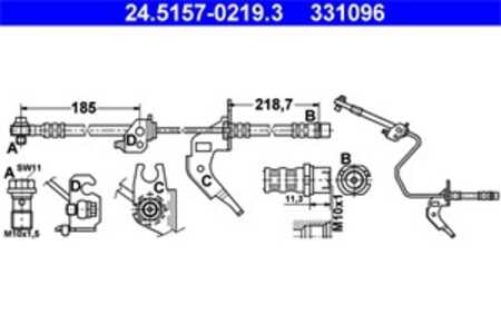 Bromsslang, Bakaxel höger, opel,vauxhall, 13116137, 13334946, 5 62 149, 55 62 248