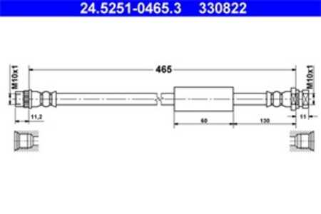 Bromsslang, Bakaxel höger, nissan,opel,renault,vauxhall, 44 15 699, 46286-00QAA, 77 01 057 740, 93182623