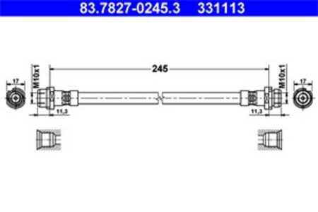 Bromsslang, Bakaxel höger, bmw x5 [e70, f15, f85], x6 [e71, e72], 34 32 6 776 868, 34 32 6 788 438, 34 32 6 853 746