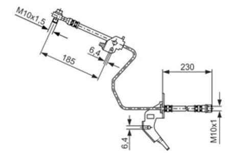 Bromsslang, Bakaxel höger, opel,vauxhall, 13 116 137, 13 334 946, 13116137, 13334946, 5 62 149, 556248, 90498330