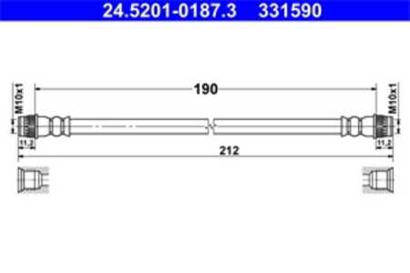 Bromsslang, Bakaxel, Inre, renault captur i, clio iv, clio grandtour iv, clio skåp/halvkombi iv, 46 31 673 19R, 82 00 783 184