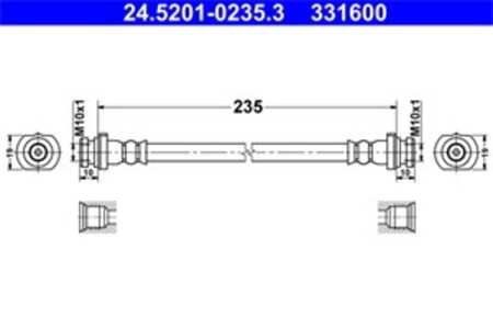 Bromsslang, Bakaxel, Inre, nissan qashqai suv ii, renault kadjar, 46 21 04E A0C, 46210-4EA0C