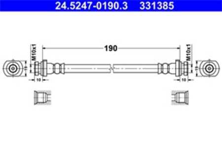 Bromsslang, Bakaxel, Inre, nissan qashqai / qashqai +2 i, qashqai / qashqai +2 van i, qashqai suv ii, 46210-JD600